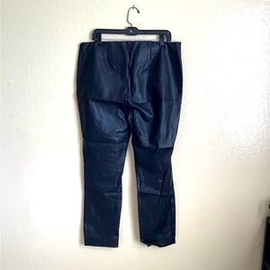 Lauren Ralph Lauren Black Faux Leather Pants size 16 Dressy or Casual Wear NWT